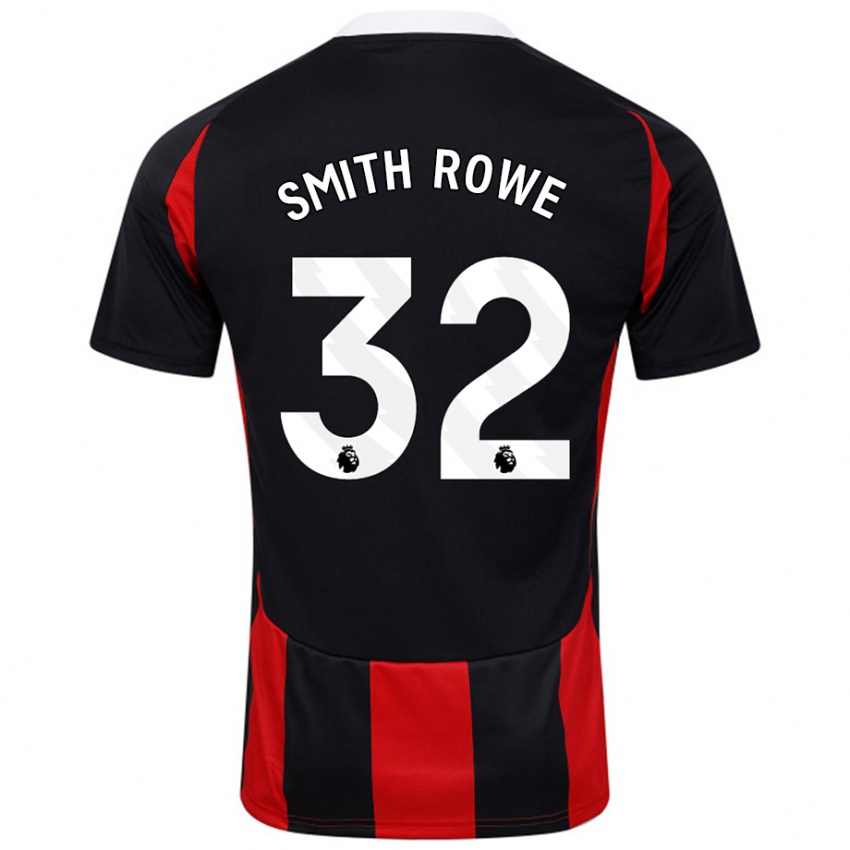 Hombre Camiseta Emile Smith Rowe #32 Negro Rojo 2ª Equipación 2024/25 La Camisa Perú