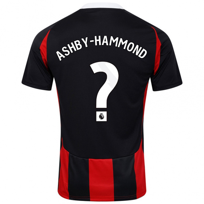 Hombre Camiseta Luca Ashby-Hammond #0 Negro Rojo 2ª Equipación 2024/25 La Camisa Perú