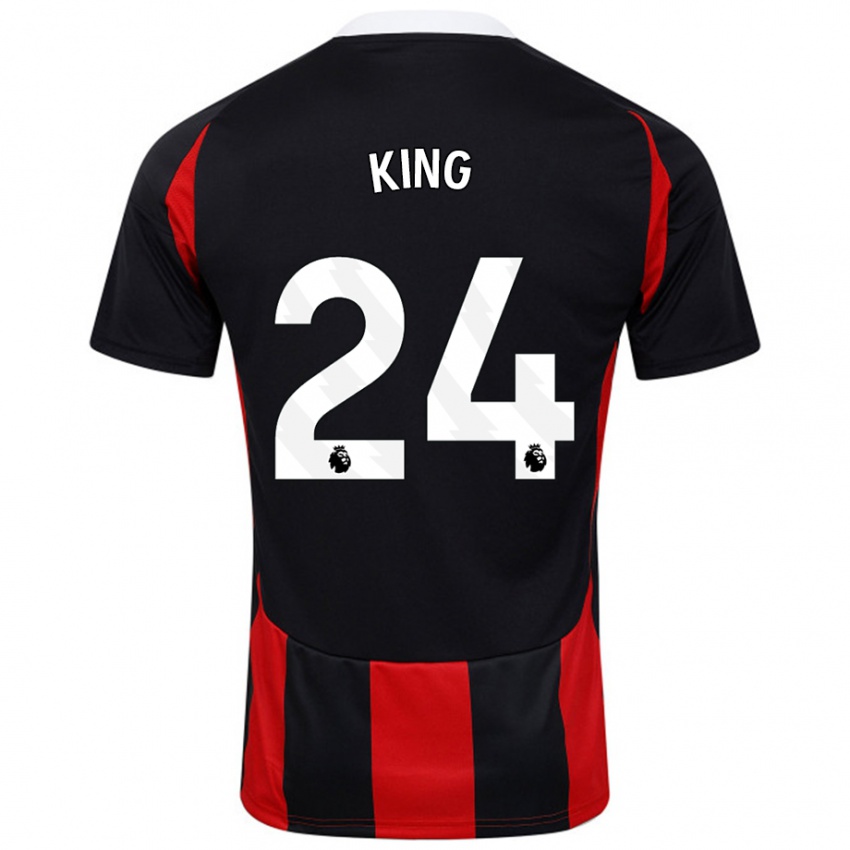 Hombre Camiseta Joshua King #24 Negro Rojo 2ª Equipación 2024/25 La Camisa Perú