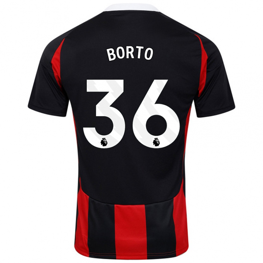 Hombre Camiseta Alex Borto #36 Negro Rojo 2ª Equipación 2024/25 La Camisa Perú