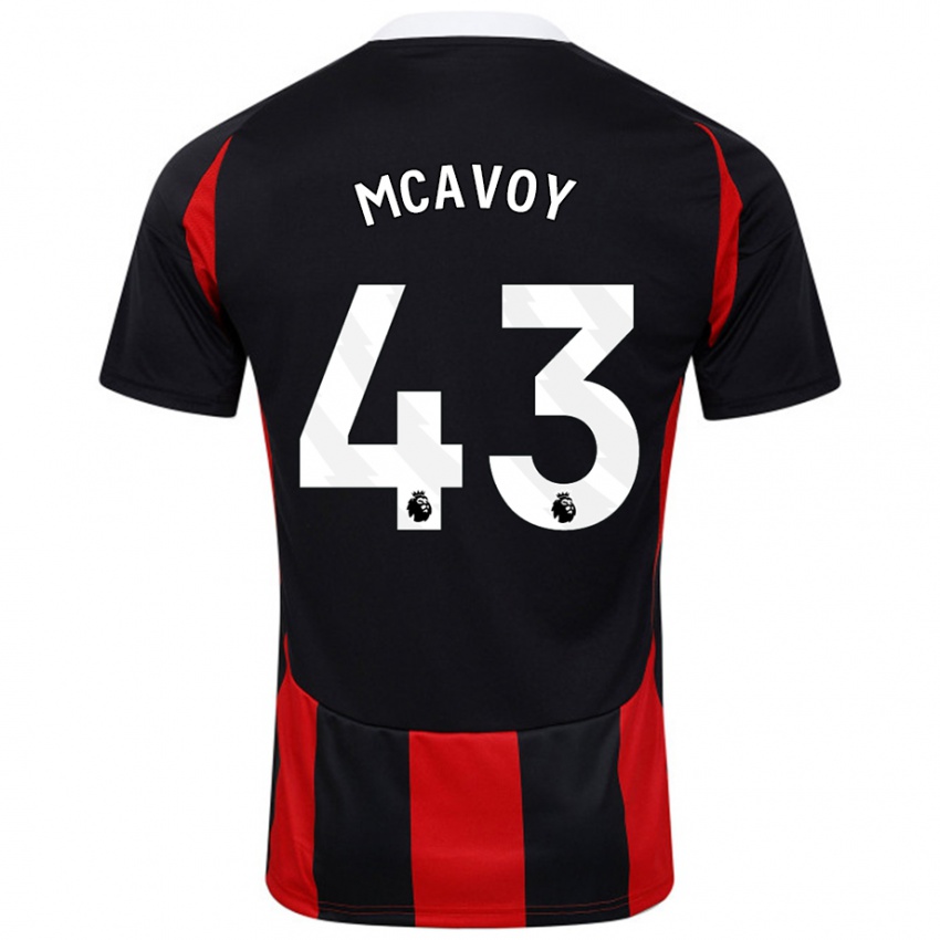 Hombre Camiseta Connor Mcavoy #43 Negro Rojo 2ª Equipación 2024/25 La Camisa Perú