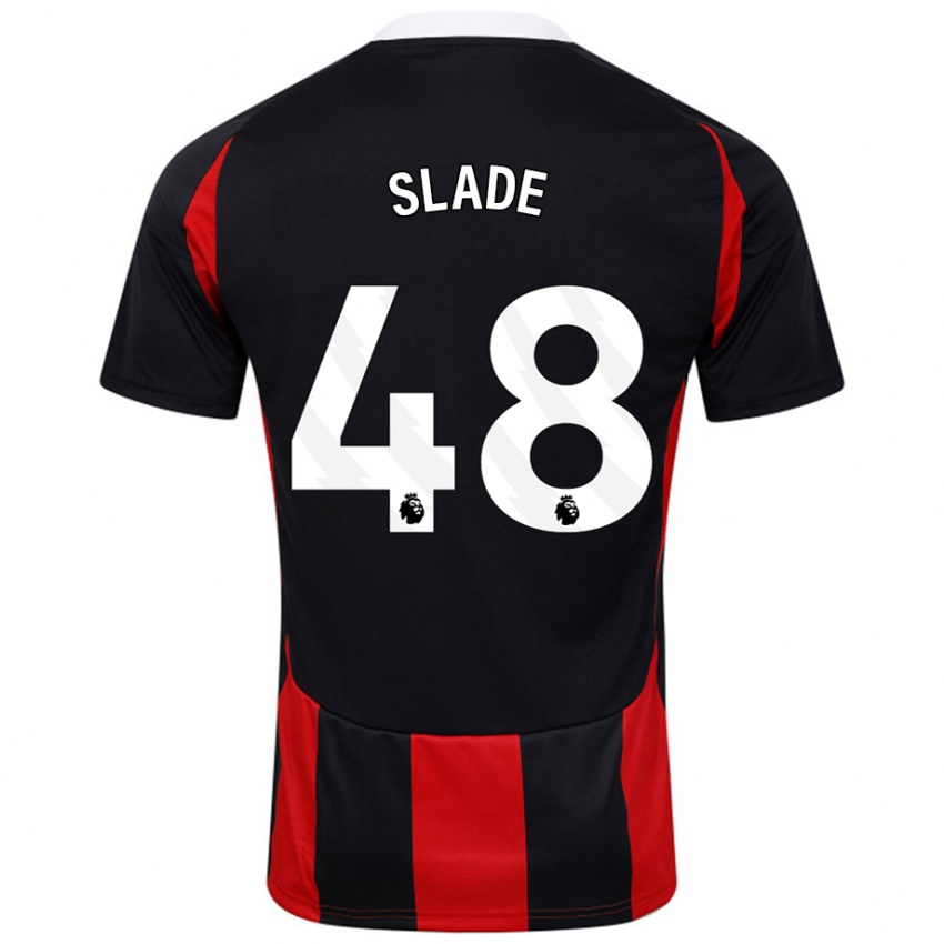 Hombre Camiseta Bradley Slade #48 Negro Rojo 2ª Equipación 2024/25 La Camisa Perú