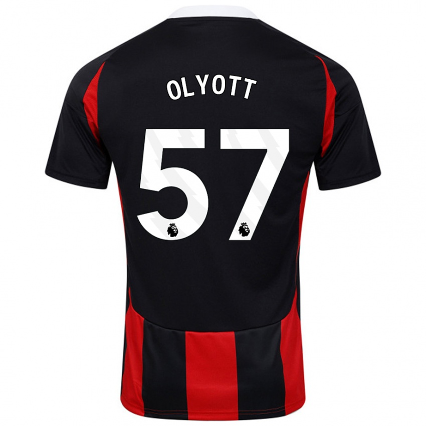 Hombre Camiseta Tom Olyott #57 Negro Rojo 2ª Equipación 2024/25 La Camisa Perú