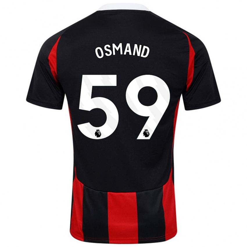 Hombre Camiseta Callum Osmand #59 Negro Rojo 2ª Equipación 2024/25 La Camisa Perú