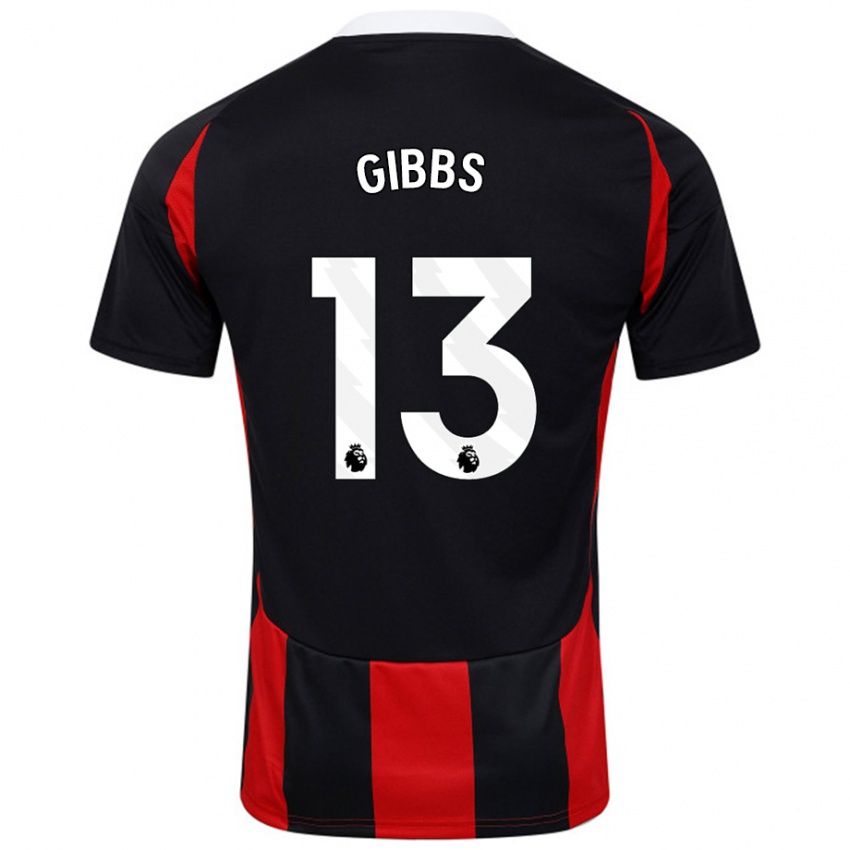 Hombre Camiseta Frankie Gibbs #13 Negro Rojo 2ª Equipación 2024/25 La Camisa Perú