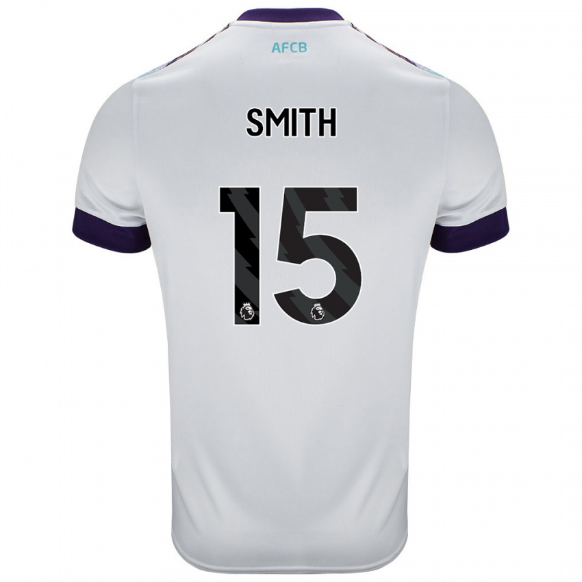 Hombre Camiseta Adam Smith #15 Blanco Verde Púrpura 2ª Equipación 2024/25 La Camisa Perú