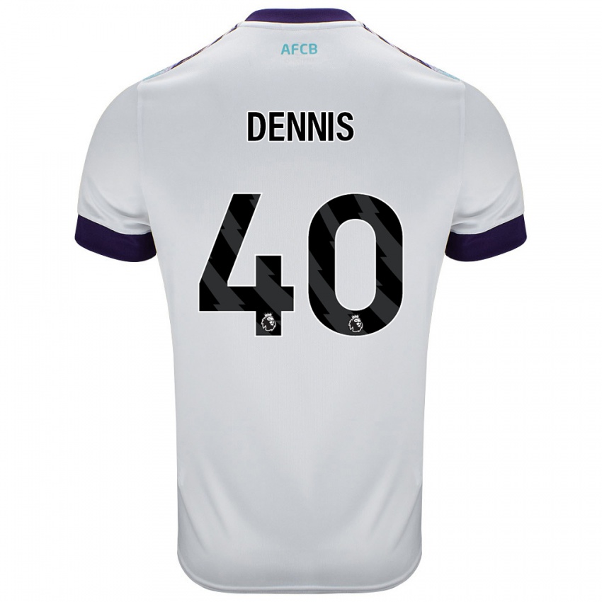 Hombre Camiseta Will Dennis #40 Blanco Verde Púrpura 2ª Equipación 2024/25 La Camisa Perú