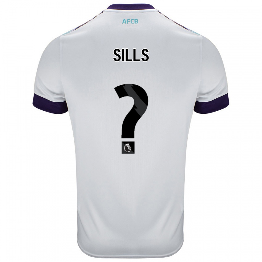 Hombre Camiseta Ethan Sills #0 Blanco Verde Púrpura 2ª Equipación 2024/25 La Camisa Perú