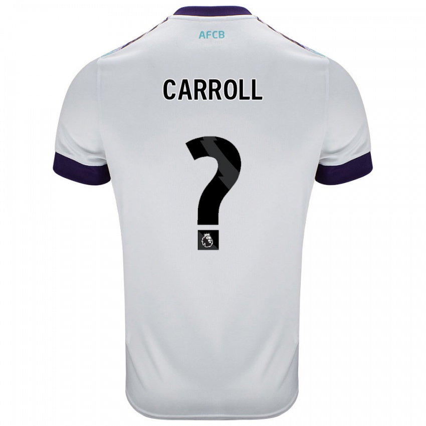 Hombre Camiseta Ryan Carroll #0 Blanco Verde Púrpura 2ª Equipación 2024/25 La Camisa Perú