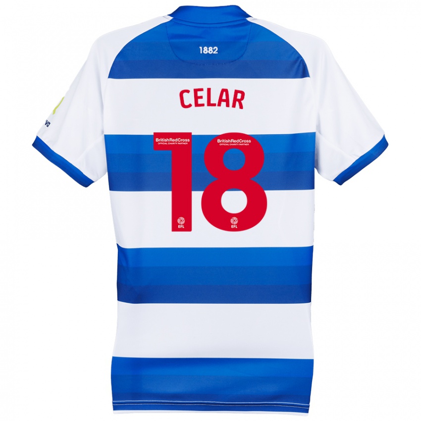 Mujer Camiseta Zan Celar #18 Blanco Azul 1ª Equipación 2024/25 La Camisa Perú