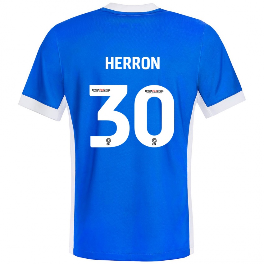 Mujer Camiseta Neve Herron #30 Azul Blanco 1ª Equipación 2024/25 La Camisa Perú