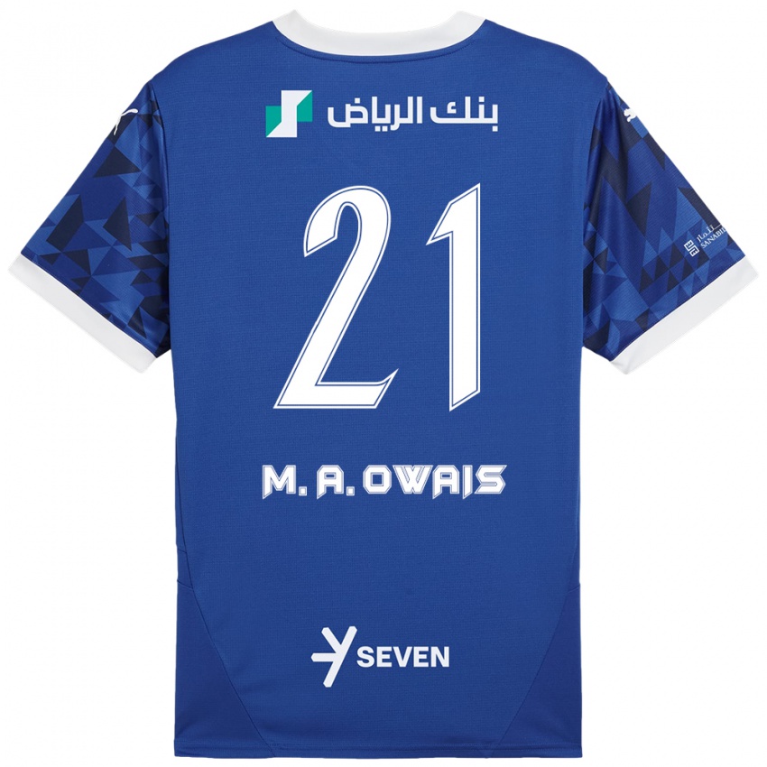 Mujer Camiseta Mohammed Al-Owais #21 Azul Oscuro Blanco 1ª Equipación 2024/25 La Camisa Perú