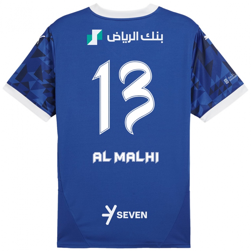 Mujer Camiseta Al Muhra Al-Malhi #13 Azul Oscuro Blanco 1ª Equipación 2024/25 La Camisa Perú