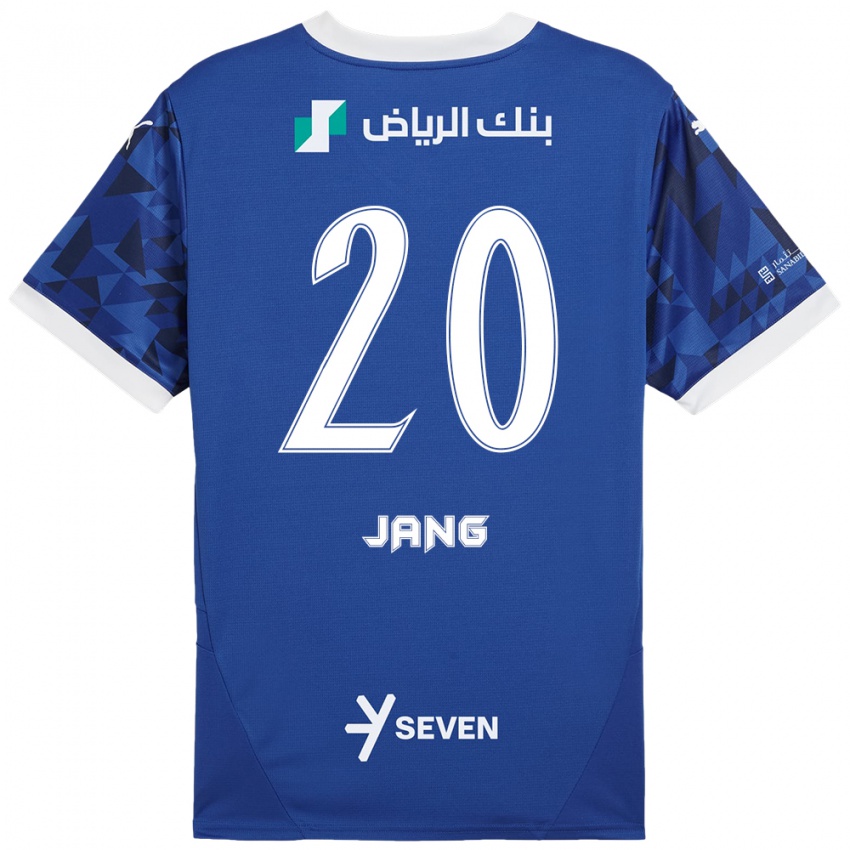 Mujer Camiseta Hyun-Soo Jang #20 Azul Oscuro Blanco 1ª Equipación 2024/25 La Camisa Perú