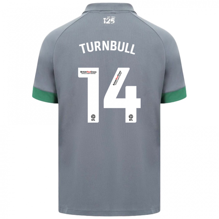 Mujer Camiseta David Turnbull #14 Gris Oscuro 2ª Equipación 2024/25 La Camisa Perú