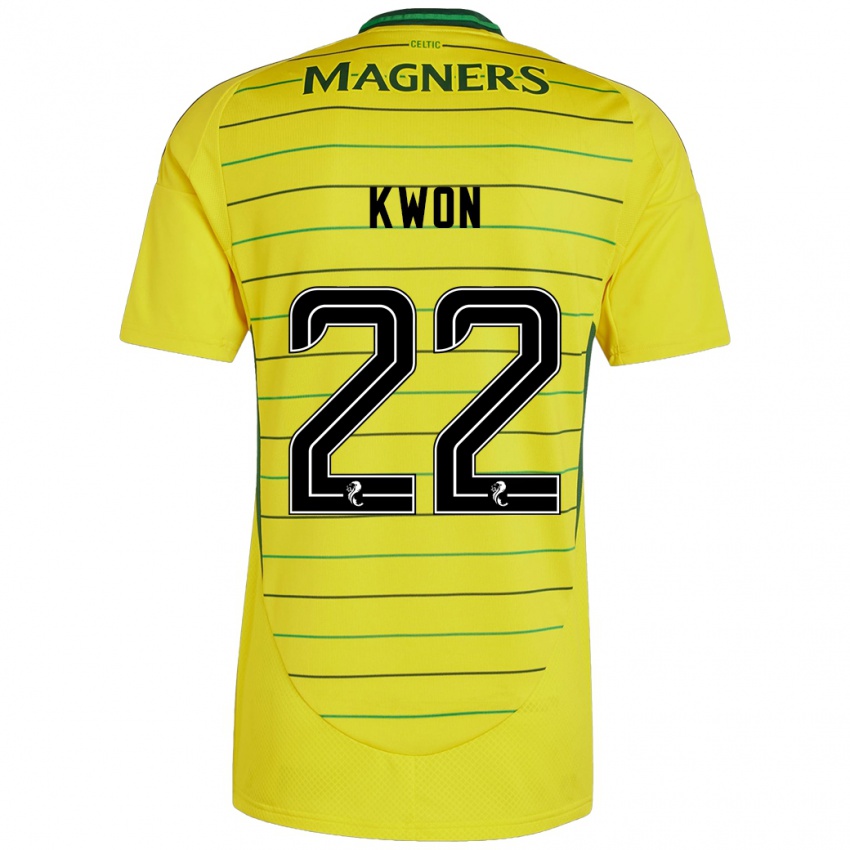 Mujer Camiseta Hyeok-Kyu Kwon #22 Amarillo 2ª Equipación 2024/25 La Camisa Perú