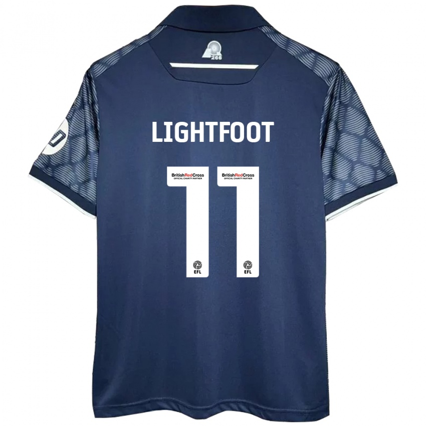 Mujer Camiseta Amber Lightfoot #11 Negro 2ª Equipación 2024/25 La Camisa Perú