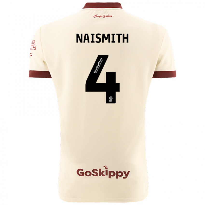 Mujer Camiseta Kal Naismith #4 Crema Blanco 2ª Equipación 2024/25 La Camisa Perú