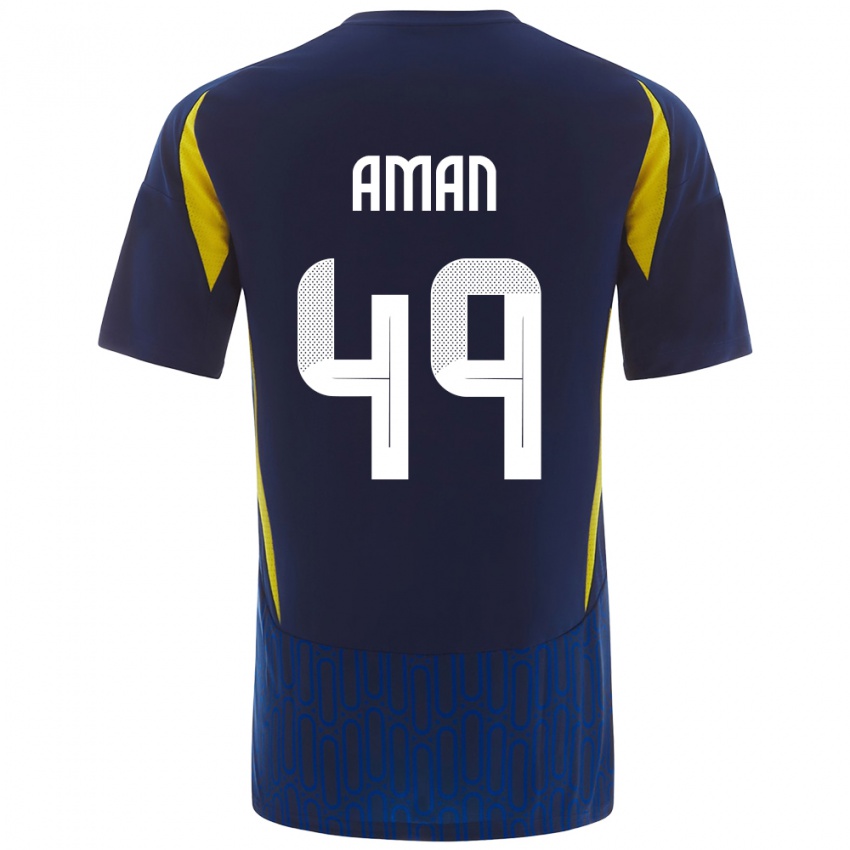 Mujer Camiseta Awad Aman #49 Azul Amarillo 2ª Equipación 2024/25 La Camisa Perú