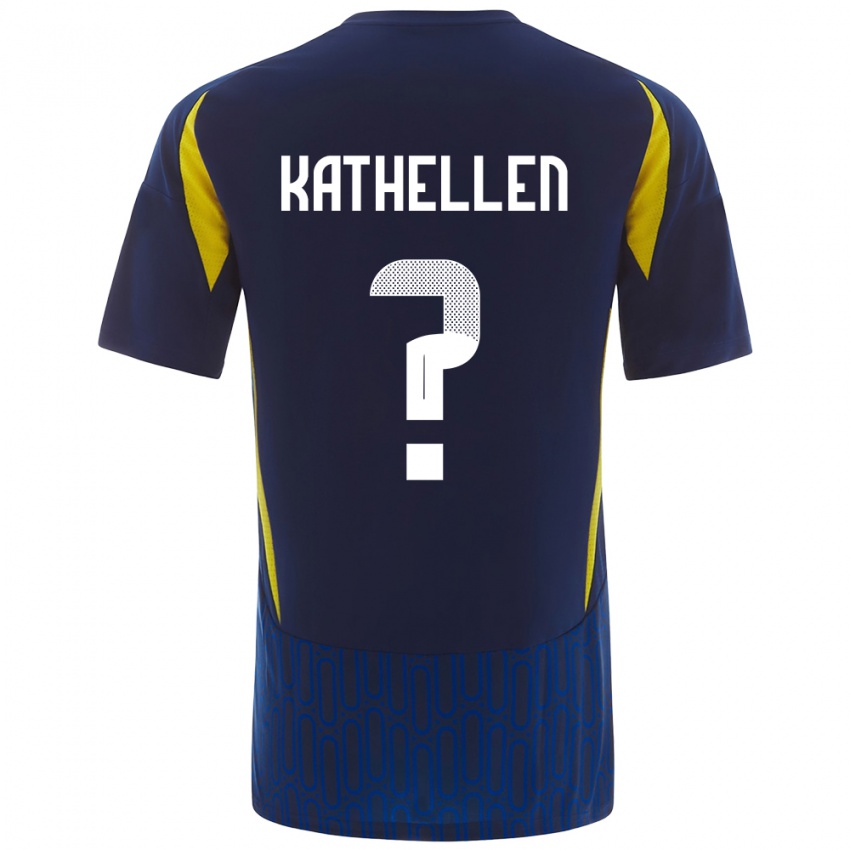 Mujer Camiseta Kathellen #0 Azul Amarillo 2ª Equipación 2024/25 La Camisa Perú