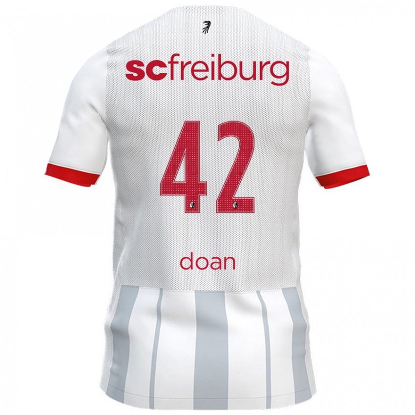 Mujer Camiseta Ritsu Doan #42 Blanco Gris 2ª Equipación 2024/25 La Camisa Perú