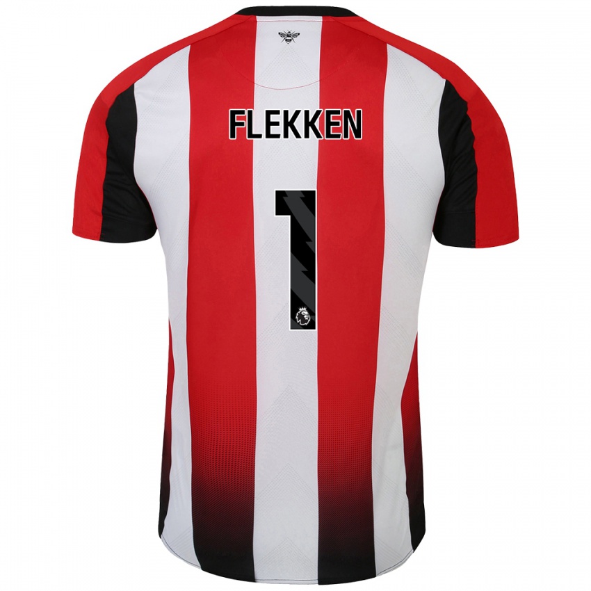 Niño Camiseta Mark Flekken #1 Rojo Blanco 1ª Equipación 2024/25 La Camisa Perú