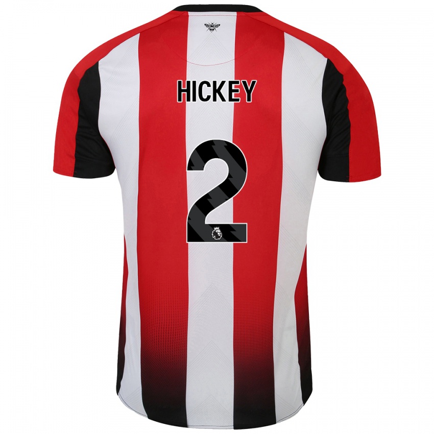 Niño Camiseta Aaron Hickey #2 Rojo Blanco 1ª Equipación 2024/25 La Camisa Perú