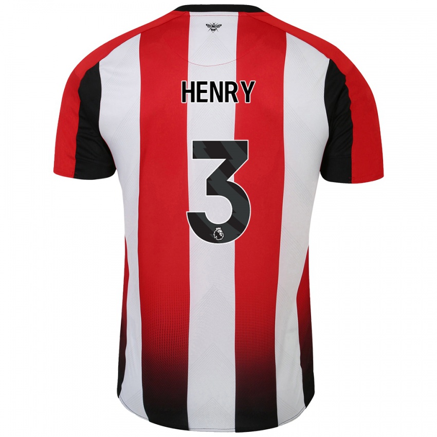 Niño Camiseta Rico Henry #3 Rojo Blanco 1ª Equipación 2024/25 La Camisa Perú