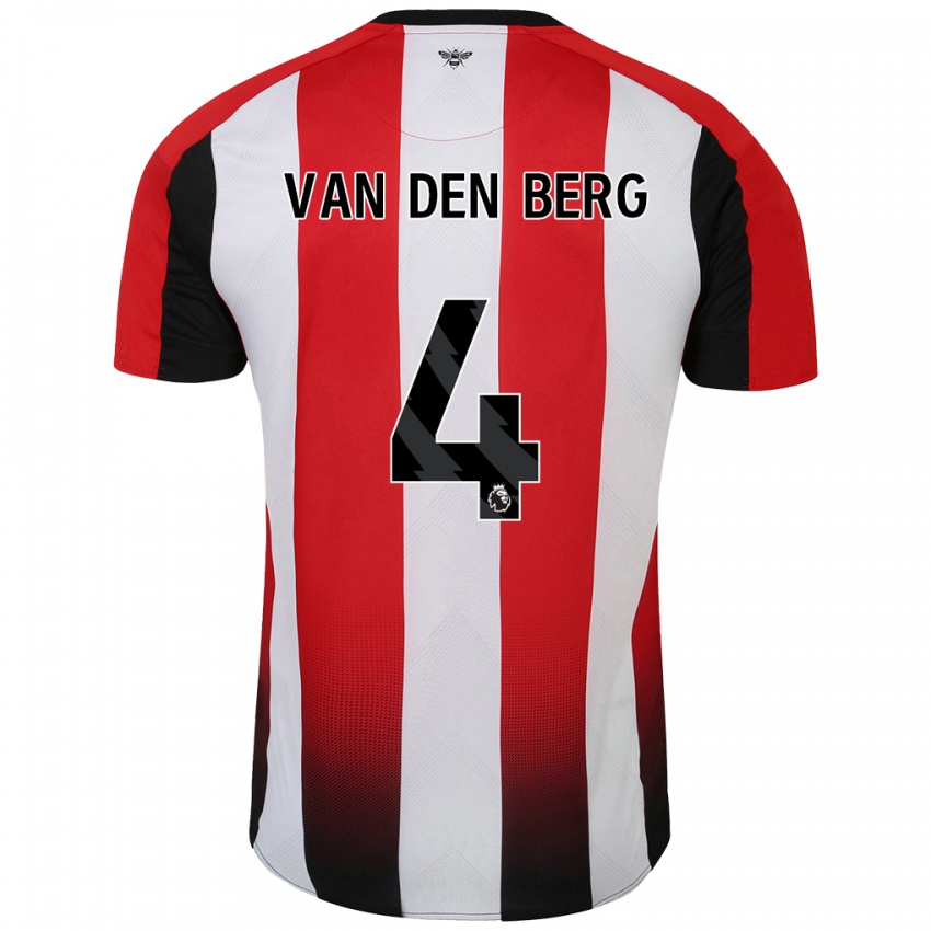 Niño Camiseta Sepp Van Den Berg #4 Rojo Blanco 1ª Equipación 2024/25 La Camisa Perú