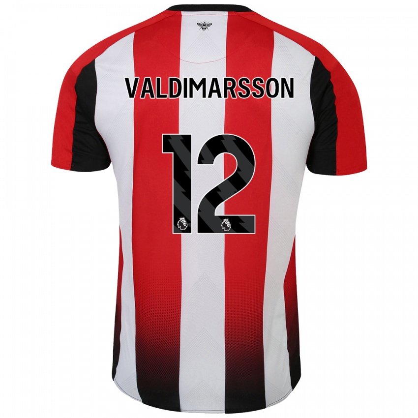 Niño Camiseta Hákon Rafn Valdimarsson #12 Rojo Blanco 1ª Equipación 2024/25 La Camisa Perú