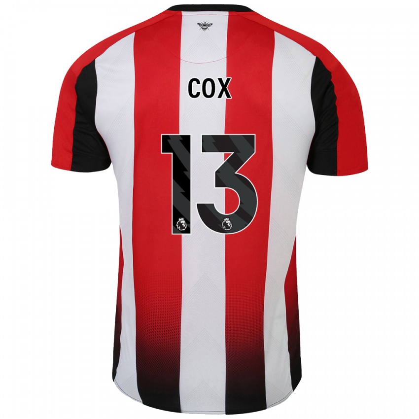 Niño Camiseta Matthew Cox #13 Rojo Blanco 1ª Equipación 2024/25 La Camisa Perú