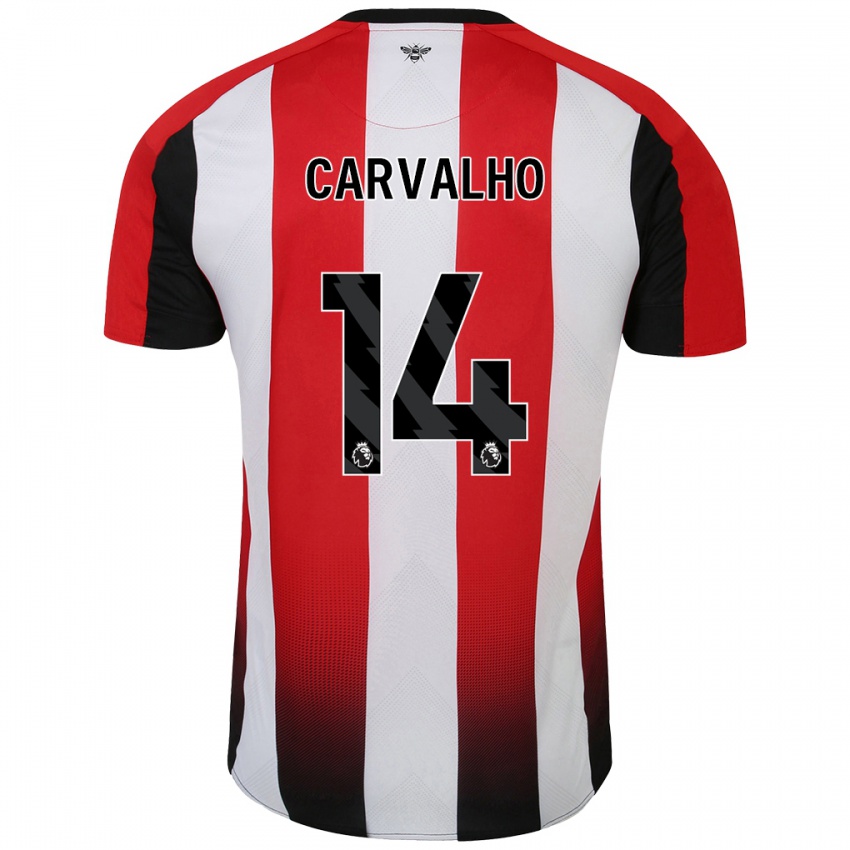 Niño Camiseta Fabio Carvalho #14 Rojo Blanco 1ª Equipación 2024/25 La Camisa Perú