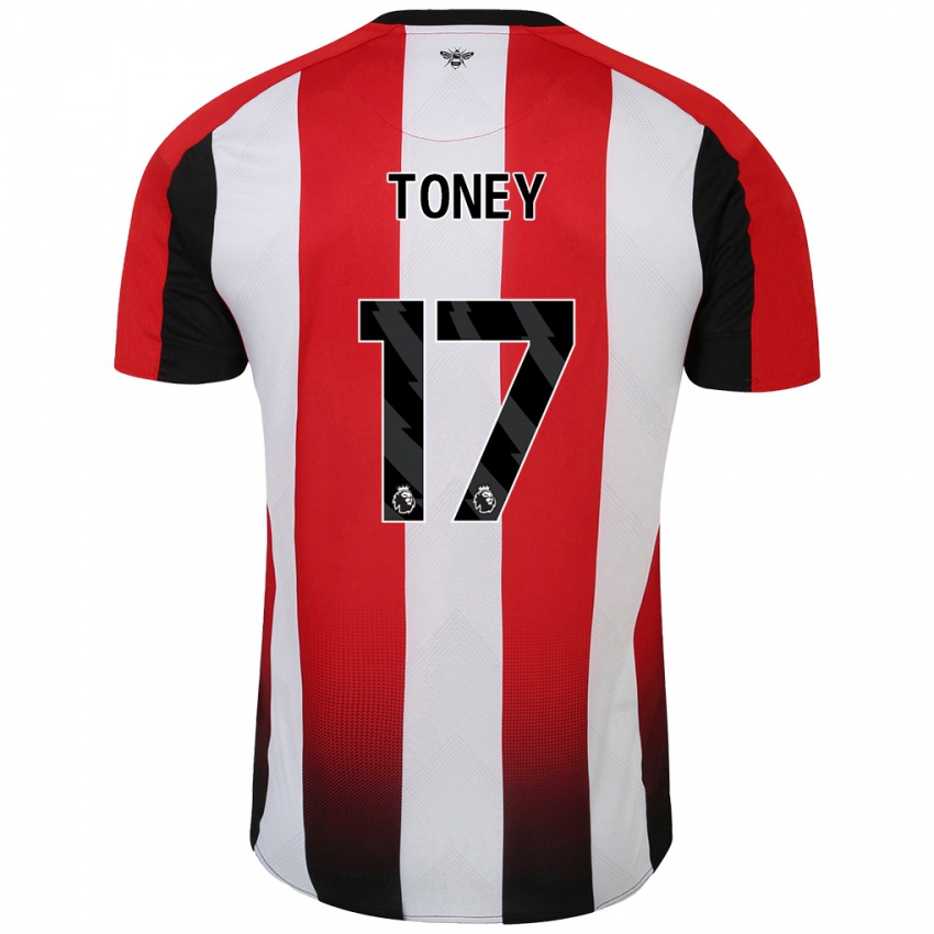 Niño Camiseta Ivan Toney #17 Rojo Blanco 1ª Equipación 2024/25 La Camisa Perú