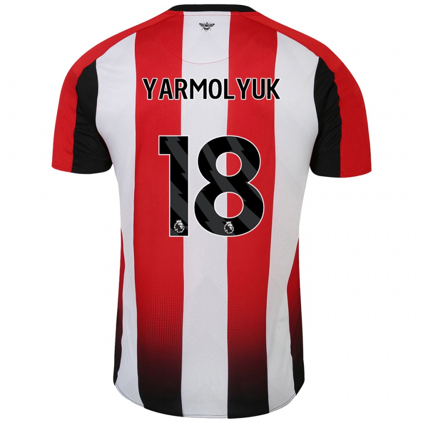 Niño Camiseta Yegor Yarmolyuk #18 Rojo Blanco 1ª Equipación 2024/25 La Camisa Perú