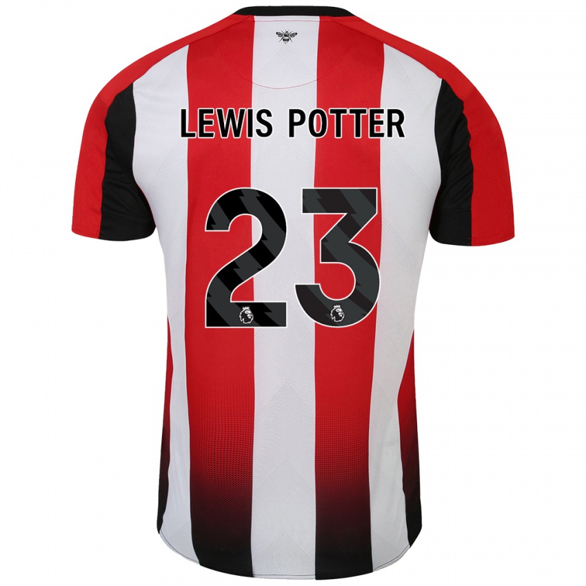 Niño Camiseta Keane Lewis-Potter #23 Rojo Blanco 1ª Equipación 2024/25 La Camisa Perú