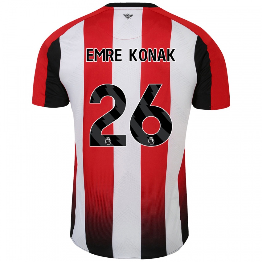 Niño Camiseta Yunus Emre Konak #26 Rojo Blanco 1ª Equipación 2024/25 La Camisa Perú