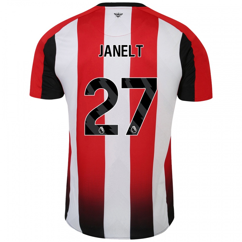 Niño Camiseta Vitaly Janelt #27 Rojo Blanco 1ª Equipación 2024/25 La Camisa Perú