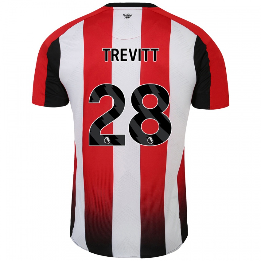 Niño Camiseta Ryan Trevitt #28 Rojo Blanco 1ª Equipación 2024/25 La Camisa Perú