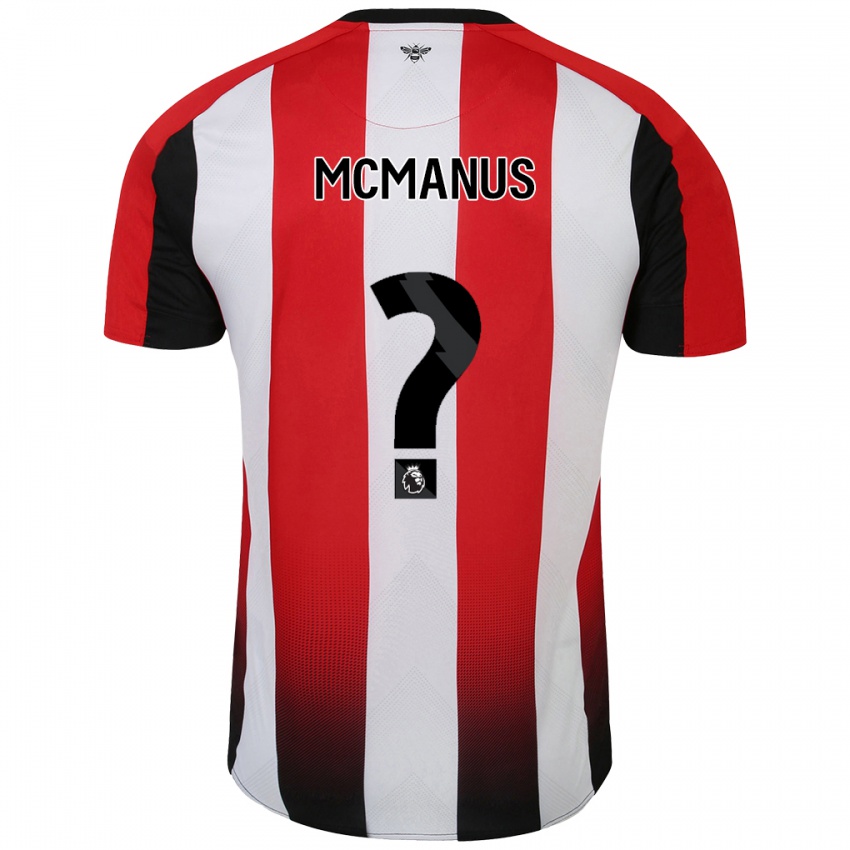 Niño Camiseta Conor Mcmanus #0 Rojo Blanco 1ª Equipación 2024/25 La Camisa Perú