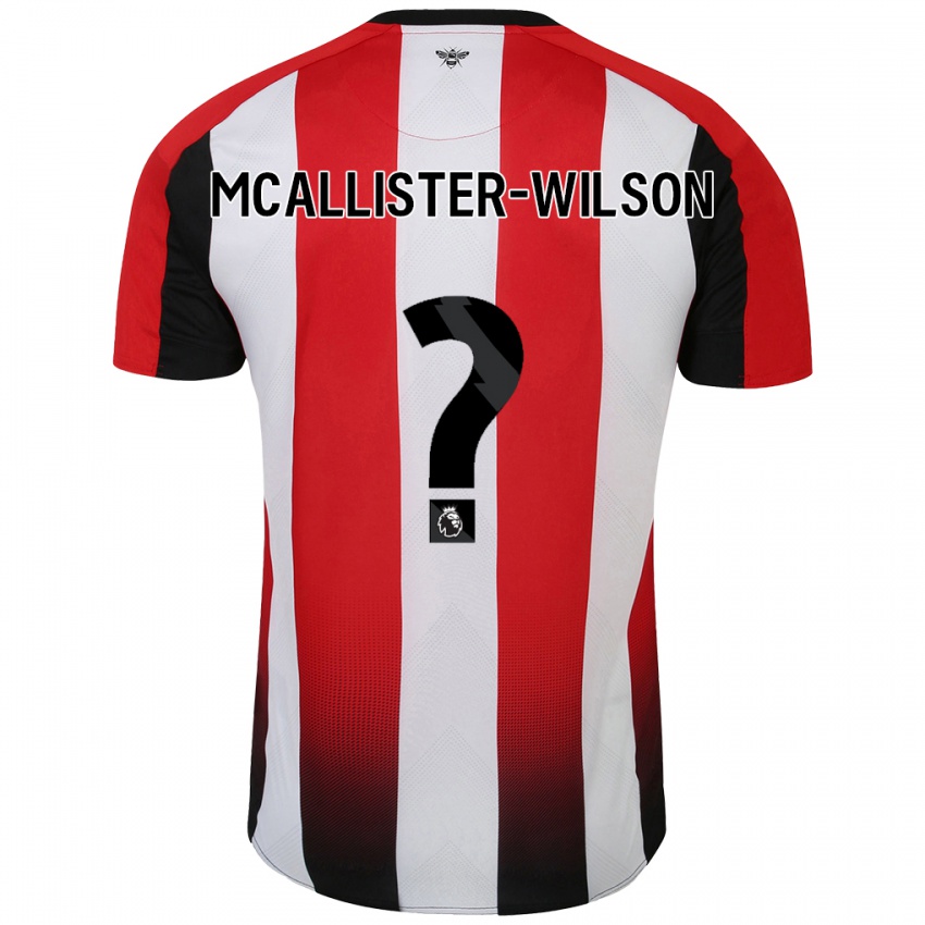 Niño Camiseta Zack Mcallister-Wilson #0 Rojo Blanco 1ª Equipación 2024/25 La Camisa Perú