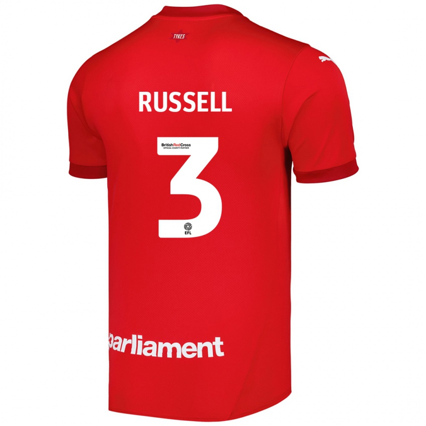 Niño Camiseta Jon Russell #3 Rojo 1ª Equipación 2024/25 La Camisa Perú