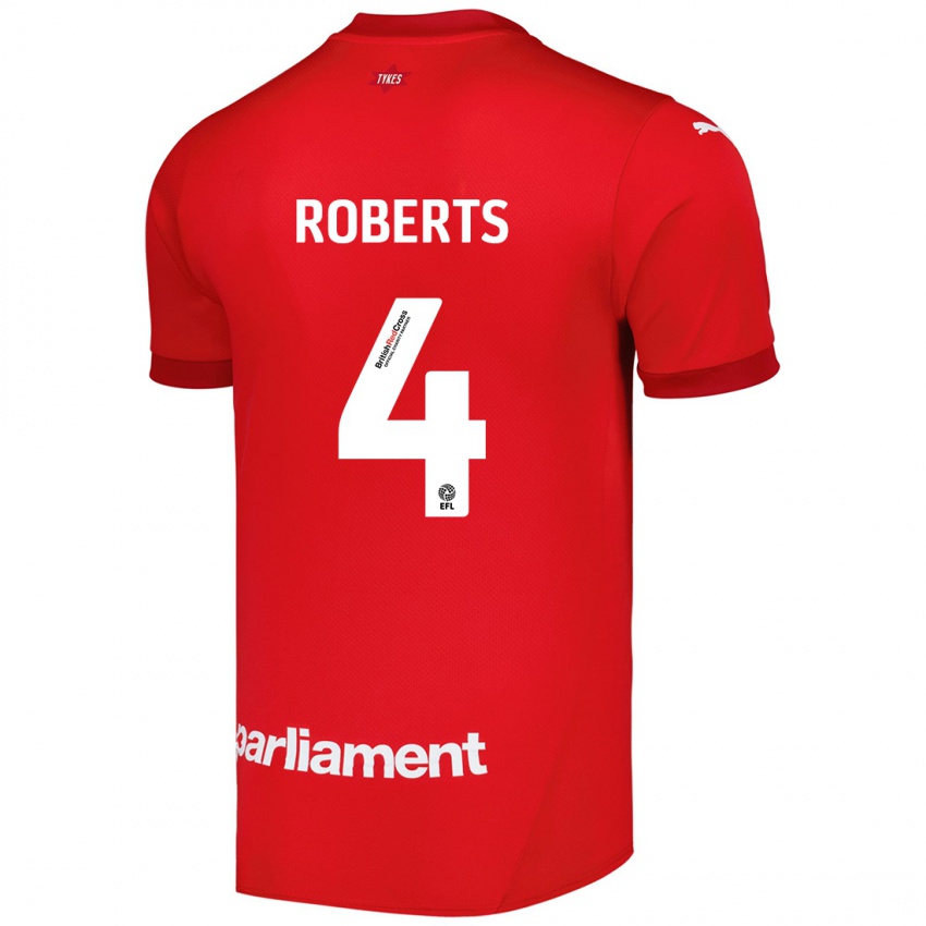 Niño Camiseta Marc Roberts #4 Rojo 1ª Equipación 2024/25 La Camisa Perú