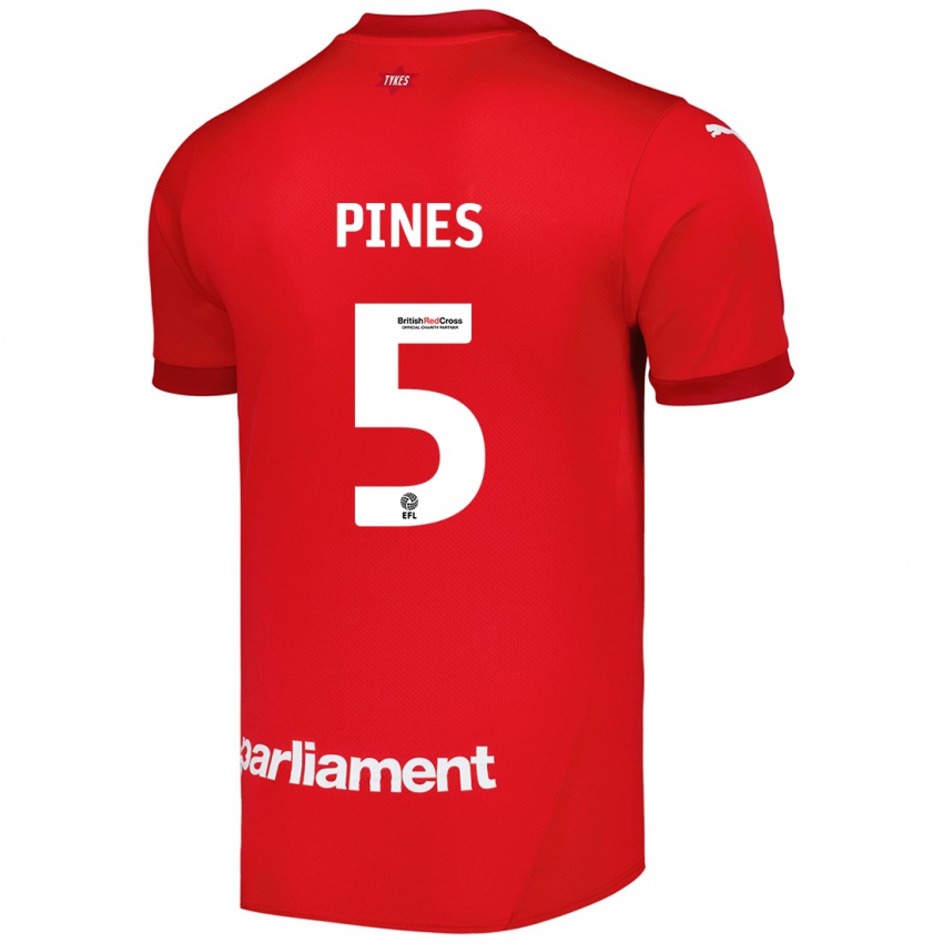 Niño Camiseta Donovan Pines #5 Rojo 1ª Equipación 2024/25 La Camisa Perú