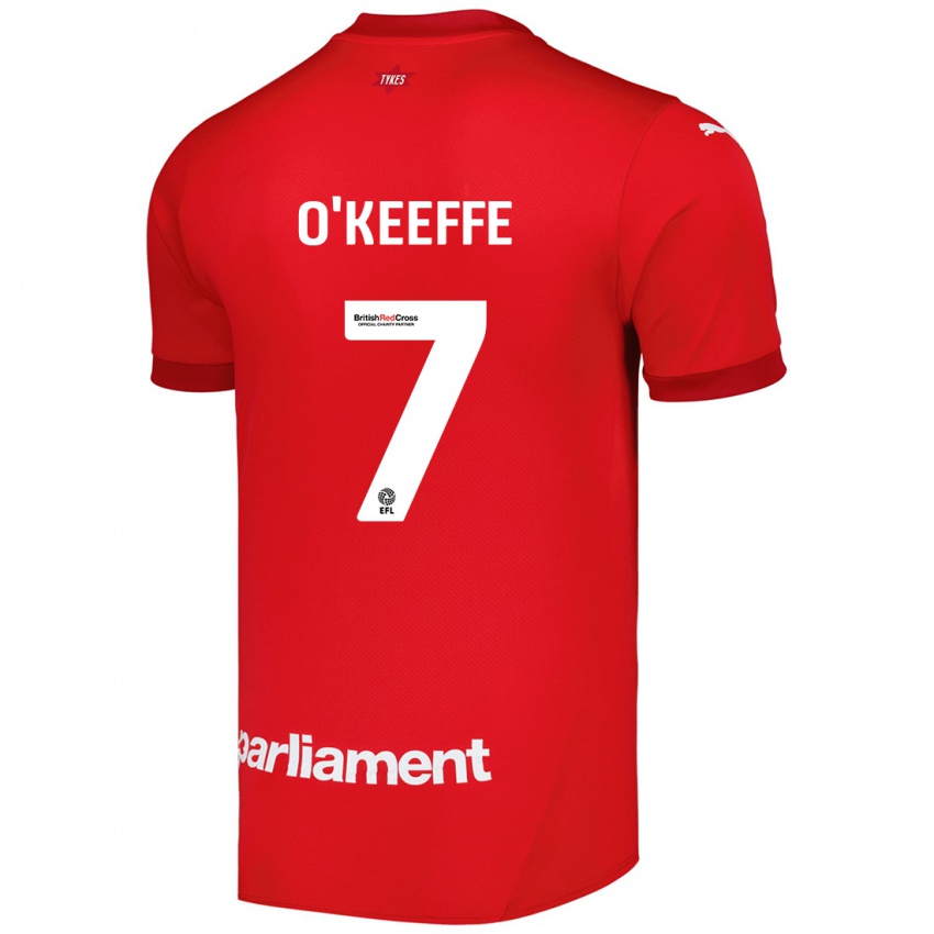 Niño Camiseta Corey O'keeffe #7 Rojo 1ª Equipación 2024/25 La Camisa Perú