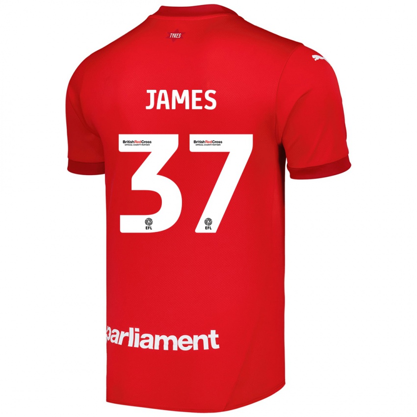 Niño Camiseta Nathan James #37 Rojo 1ª Equipación 2024/25 La Camisa Perú