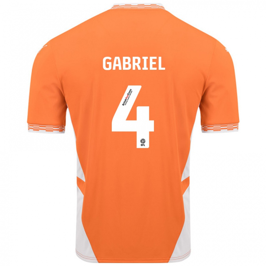 Niño Camiseta Jordan Lawrence-Gabriel #4 Naranja Blanco 1ª Equipación 2024/25 La Camisa Perú