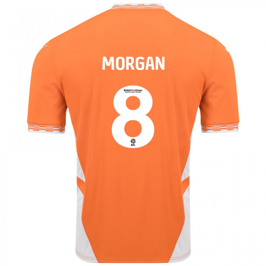 Niño Camiseta Albie Morgan #8 Naranja Blanco 1ª Equipación 2024/25 La Camisa Perú