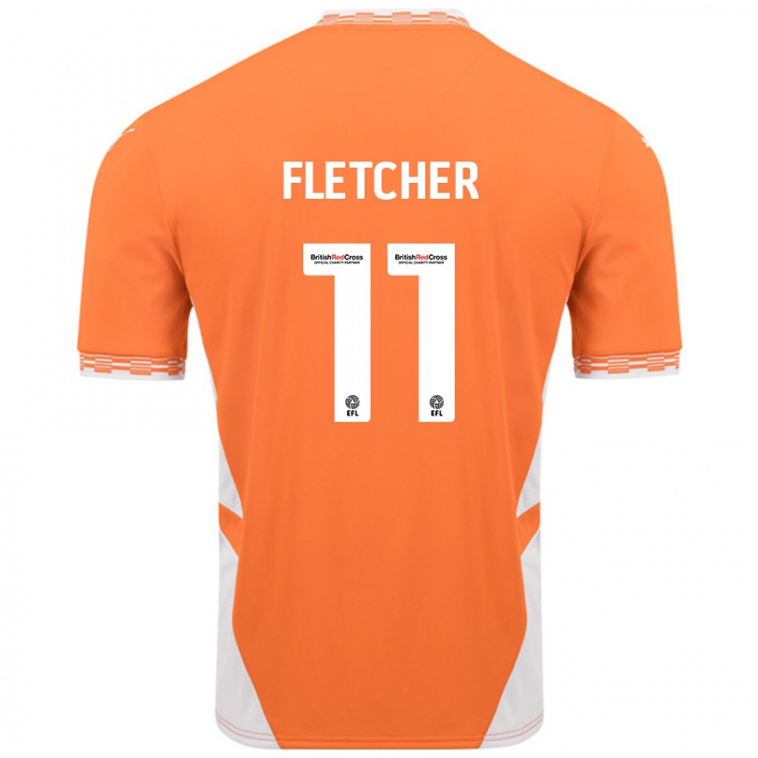 Niño Camiseta Ashley Fletcher #11 Naranja Blanco 1ª Equipación 2024/25 La Camisa Perú