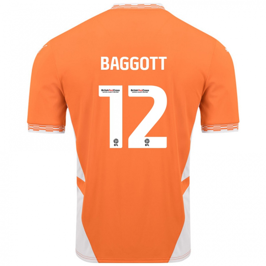 Niño Camiseta Elkan Baggott #12 Naranja Blanco 1ª Equipación 2024/25 La Camisa Perú