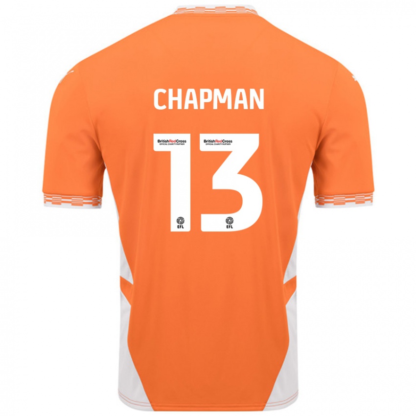 Niño Camiseta Mackenzie Chapman #13 Naranja Blanco 1ª Equipación 2024/25 La Camisa Perú